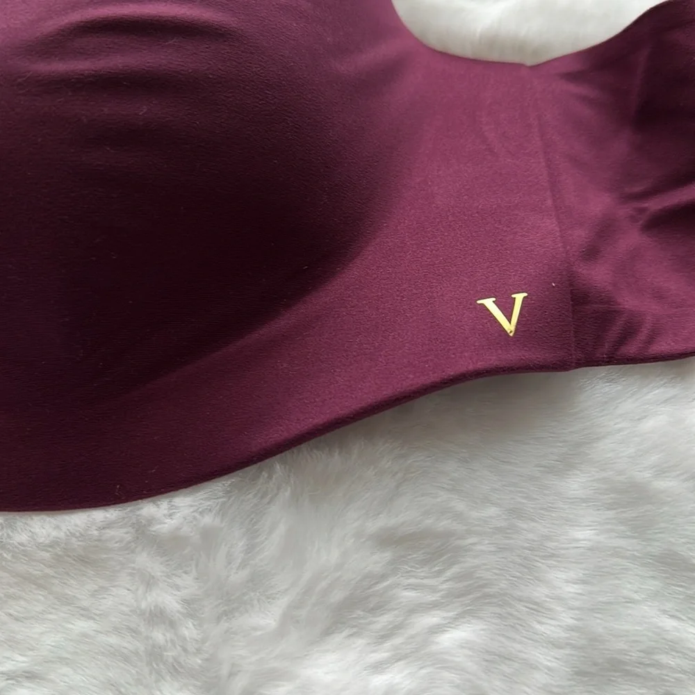 NWT Victorias Secret Lined Demi Wireless Bra Burgundy size 32DD - Picture 2 of 6